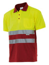 Polo Bicolor de Manga Curta de Alta Visibilidade-Amarelo/vermelho-S-RAG-Tailors-Fardas-e-Uniformes-Vestuario-Pro