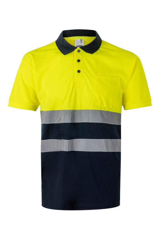 Polo Bicolor de Manga Curta de Alta Visibilidade-Sup Ama/Inf Mar-S-RAG-Tailors-Fardas-e-Uniformes-Vestuario-Pro