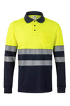 Polo Bicolor m\comprida Alta Visibilidade-Amarelo/Marinho-S-RAG-Tailors-Fardas-e-Uniformes-Vestuario-Pro