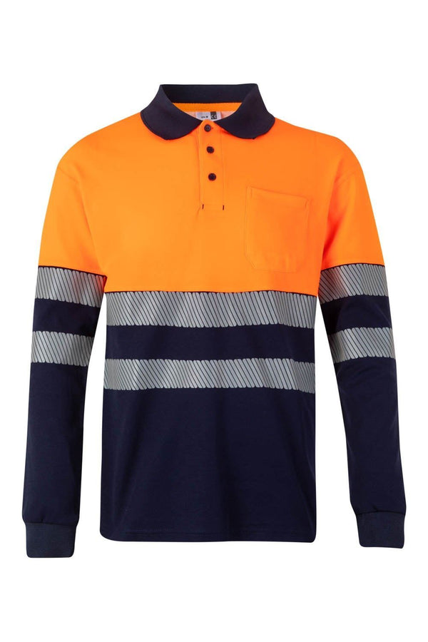 Polo Bicolor m\comprida Alta Visibilidade-Laranja/Marinho-S-RAG-Tailors-Fardas-e-Uniformes-Vestuario-Pro