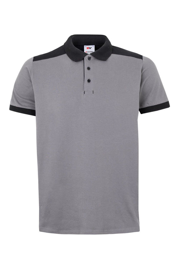 Polo Bicolor m\curta-Cinza / Preto-XS-RAG-Tailors-Fardas-e-Uniformes-Vestuario-Pro