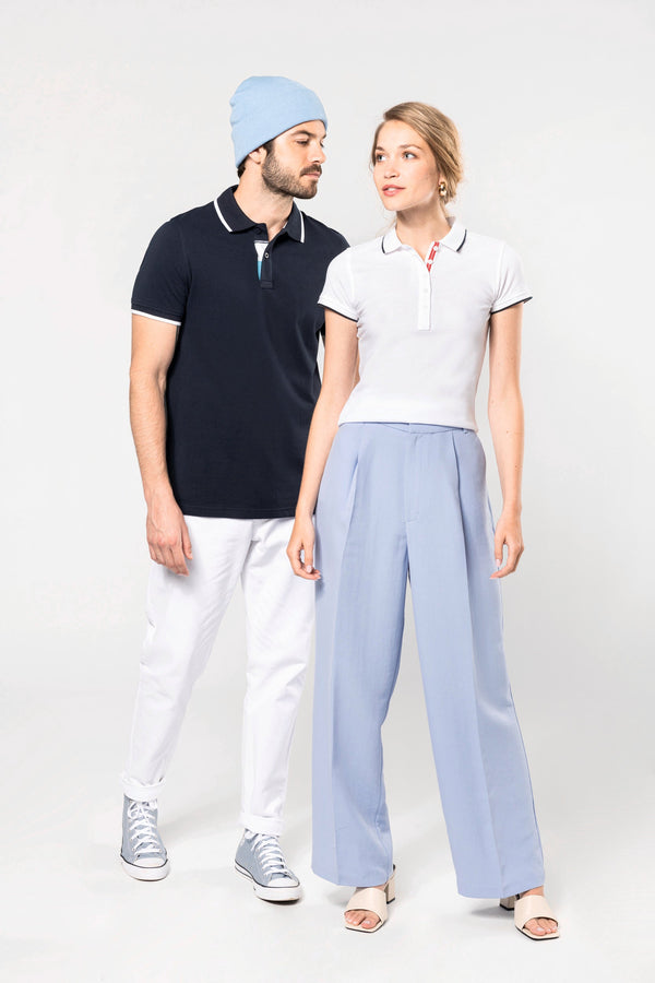 Polo Comporta Bicolor Manga Curta Senhora - 220g-RAG-Tailors-Fardas-e-Uniformes-Vestuario-Pro