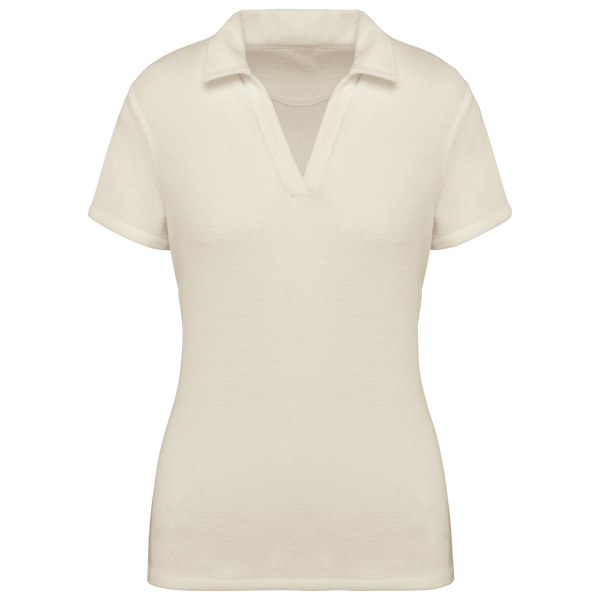 Polo Eco-Responsável em Malha Turca de Senhora-Marfim-XS-RAG-Tailors-Fardas-e-Uniformes-Vestuario-Pro