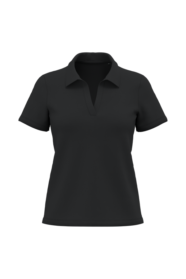 Polo Gola em V Supima® Senhora-Preto-XS-RAG-Tailors-Fardas-e-Uniformes-Vestuario-Pro