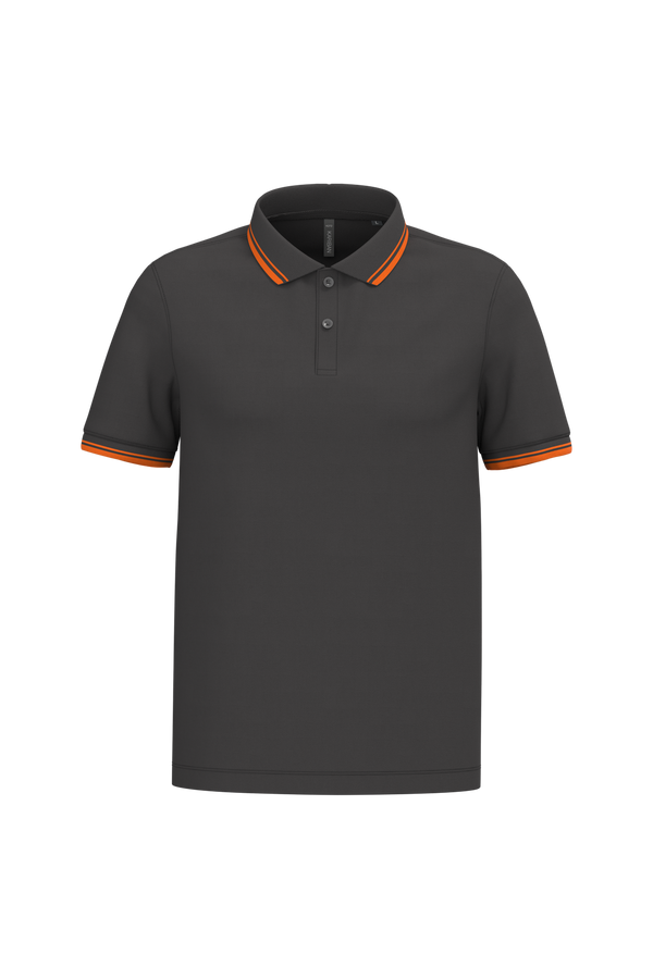 Polo Homem c\Friso as Riscas-Dark Grey / Orange-S-RAG-Tailors-Fardas-e-Uniformes-Vestuario-Pro