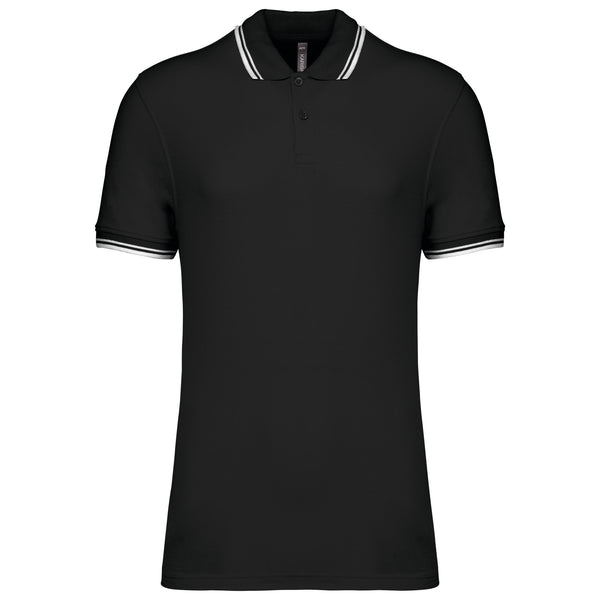 Polo Homem c\Friso as Riscas-Preto/Branco-S-RAG-Tailors-Fardas-e-Uniformes-Vestuario-Pro