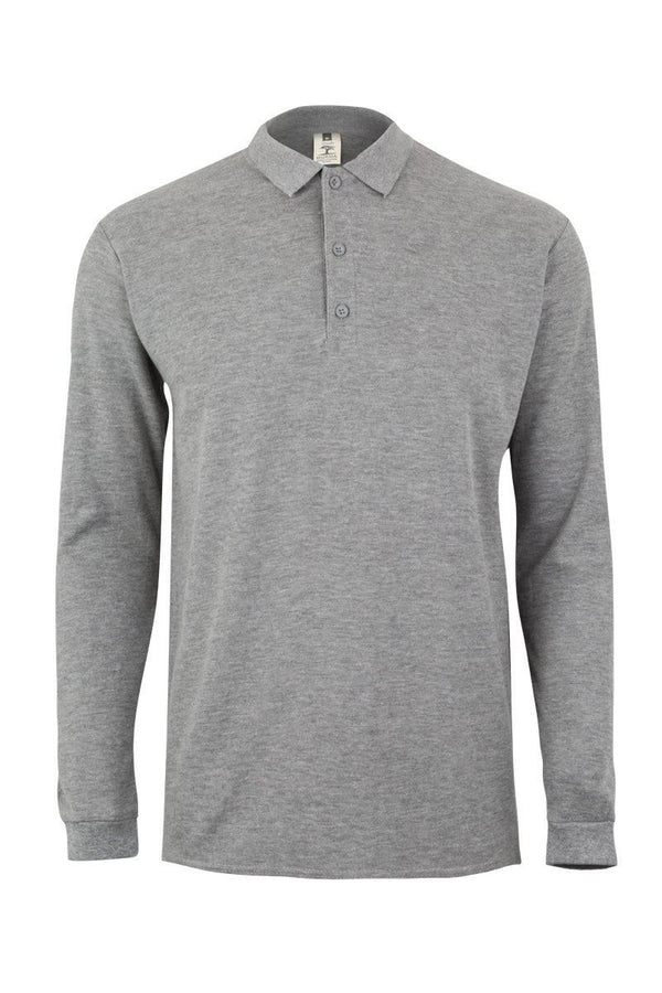 Polo M\Comprida Unisexo Traviola-Heather Grey-S-RAG-Tailors-Fardas-e-Uniformes-Vestuario-Pro