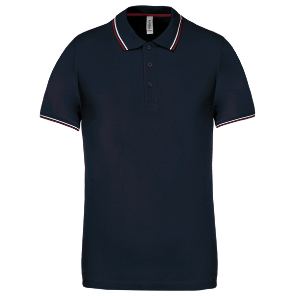 Polo Malha Piqué Manga Curta-Azul Marinho / Vinho / Branco-XXL-RAG-Tailors-Fardas-e-Uniformes-Vestuario-Pro