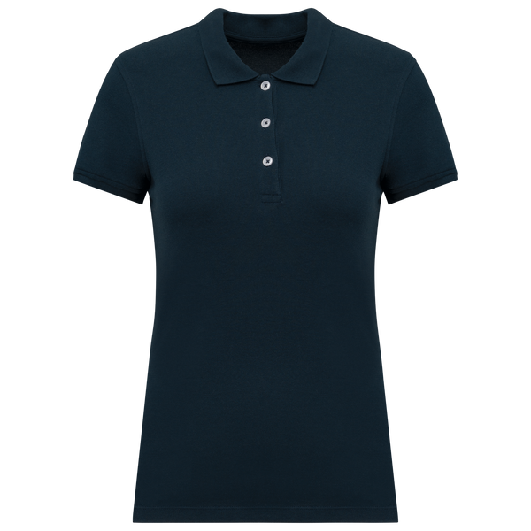 Polo Malha Piqué Manga Curta Senhora-Azul Marinho-XS-RAG-Tailors-Fardas-e-Uniformes-Vestuario-Pro