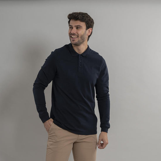 Polo Manga Comprida Homem Oliveira-Marinho-S-RAG-Tailors-Fardas-e-Uniformes-Vestuario-Pro