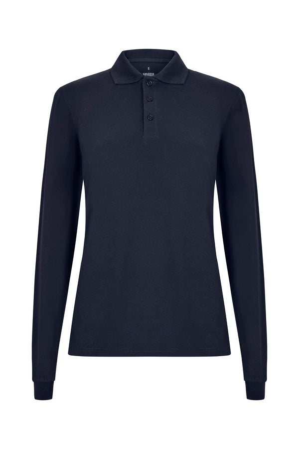 Polo OCS Stretch de Manga Comprida Mulher-Azul Navy - 61-XS-RAG-Tailors-Fardas-e-Uniformes-Vestuario-Pro