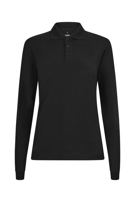 Polo OCS Stretch de Manga Comprida Mulher-Preto - 00-XS-RAG-Tailors-Fardas-e-Uniformes-Vestuario-Pro