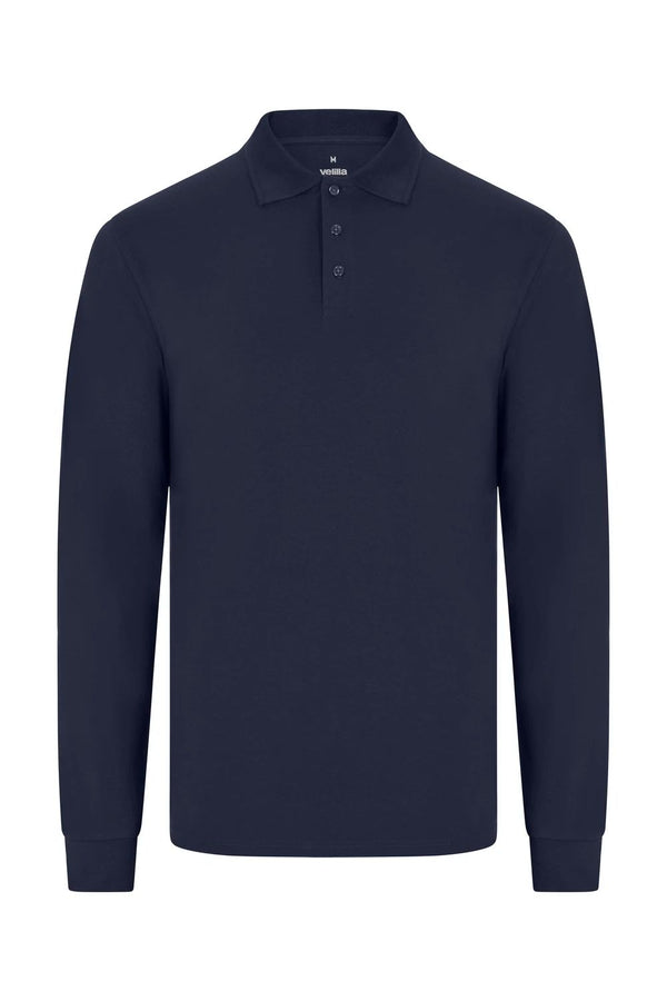Polo OCS Stretch de Manga Comprida para Homem-Azul Navy - 61-S-RAG-Tailors-Fardas-e-Uniformes-Vestuario-Pro