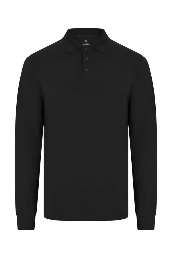 Polo OCS Stretch de Manga Comprida para Homem-Preto - 00-S-RAG-Tailors-Fardas-e-Uniformes-Vestuario-Pro