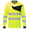 Pólo PW2 Alta Visibilidade Manga Comprida L/S-Amarelo/Preto-S-RAG-Tailors-Fardas-e-Uniformes-Vestuario-Pro