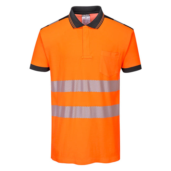 Polo PW3 de Alta Visibilidade Manga Curta-Laranja/Preto-XS-RAG-Tailors-Fardas-e-Uniformes-Vestuario-Pro
