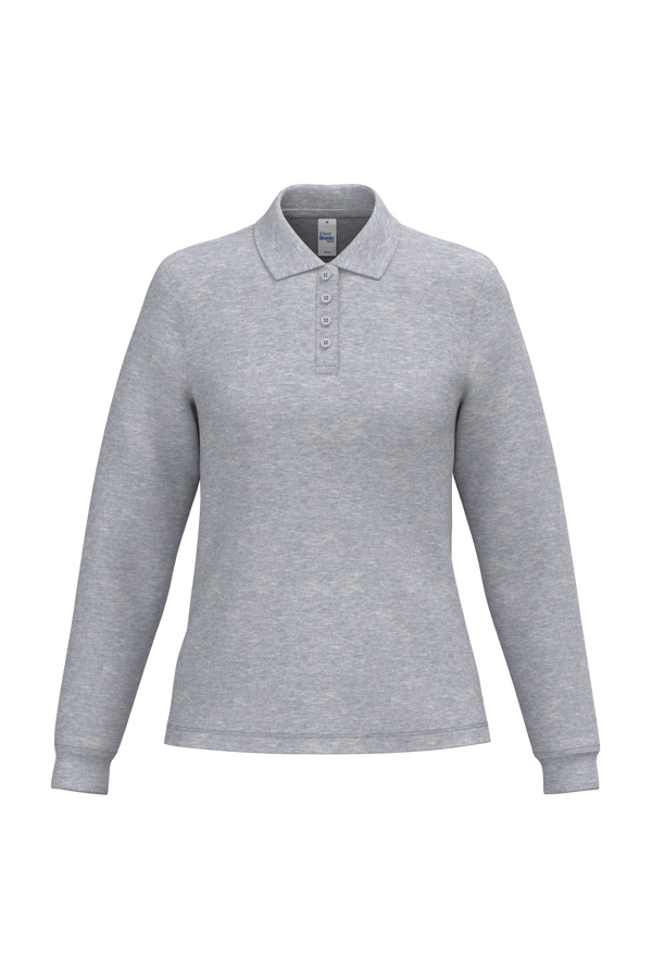 Polo Piqué Manga Comprida Senhora-Cinzento Oxford Ideal-XS-RAG-Tailors-Fardas-e-Uniformes-Vestuario-Pro