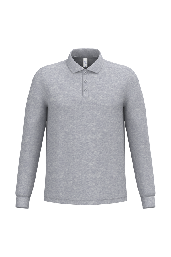 Polo Piqué Manga Comprida de Homem-Cinzento Oxford Ideal-XS-RAG-Tailors-Fardas-e-Uniformes-Vestuario-Pro