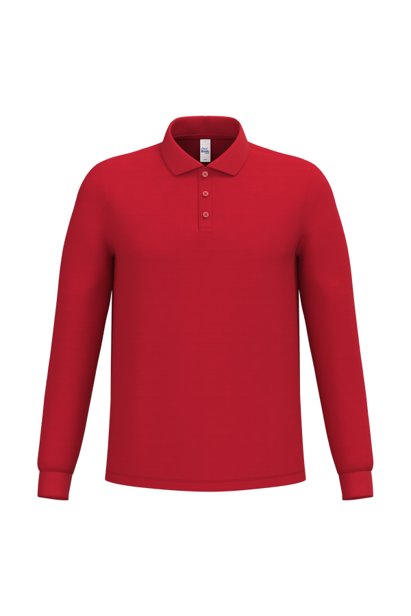 Polo Piqué Manga Comprida de Homem-Vermelho Ideal-XS-RAG-Tailors-Fardas-e-Uniformes-Vestuario-Pro
