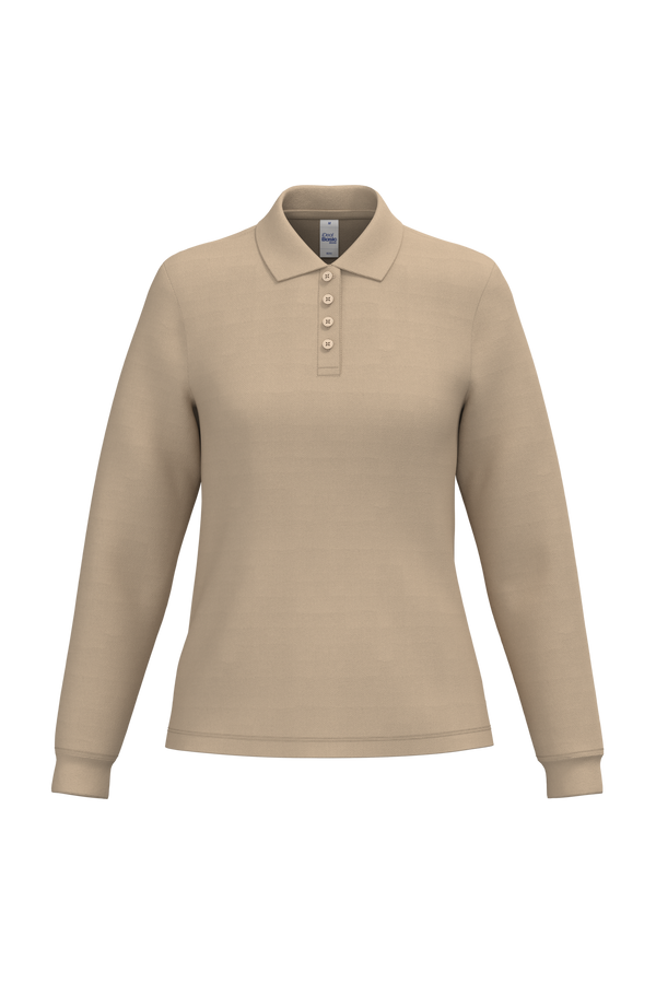 Polo Piqué Manga Comprida de Senhora-Areia Ideal-XS-RAG-Tailors-Fardas-e-Uniformes-Vestuario-Pro