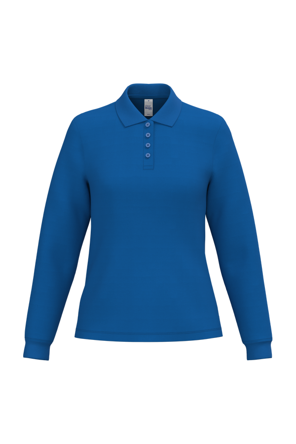 Polo Piqué Manga Comprida de Senhora-Azul Royal Ideal-XS-RAG-Tailors-Fardas-e-Uniformes-Vestuario-Pro
