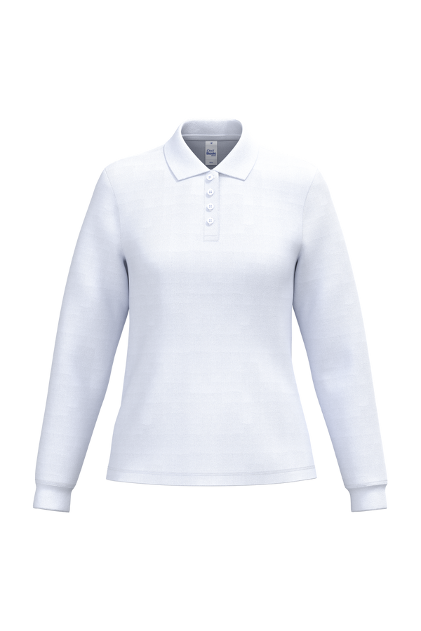 Polo Piqué Manga Comprida de Senhora-Branco Ideal-XS-RAG-Tailors-Fardas-e-Uniformes-Vestuario-Pro
