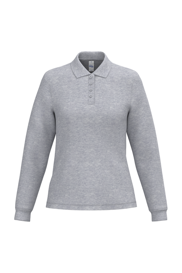 Polo Piqué Manga Comprida de Senhora-Cinzento Oxford Ideal-XS-RAG-Tailors-Fardas-e-Uniformes-Vestuario-Pro