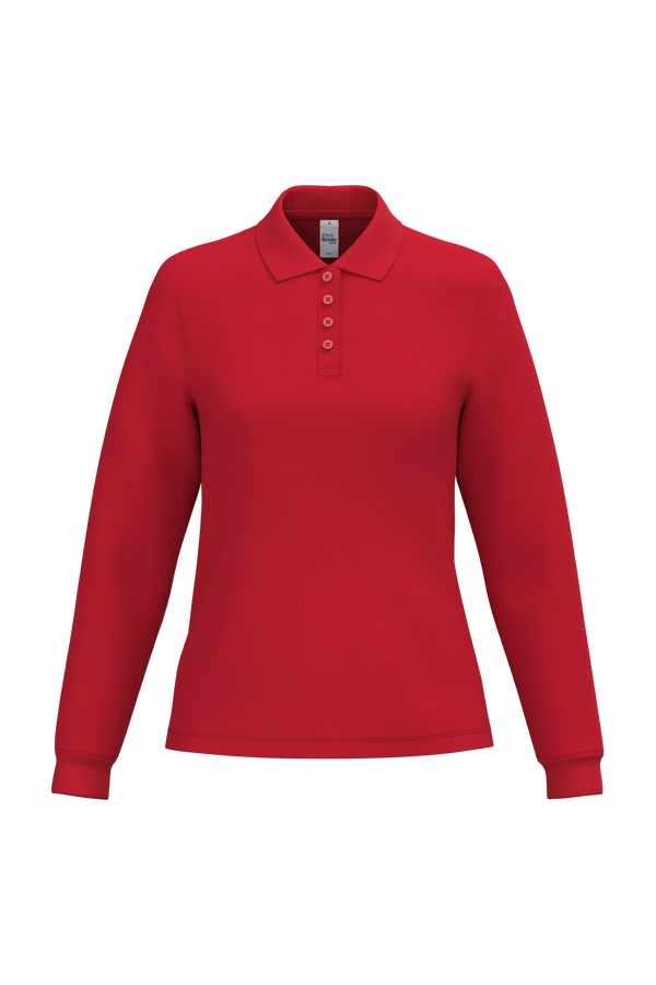 Polo Piqué Manga Comprida de Senhora-Vermelho Ideal-XS-RAG-Tailors-Fardas-e-Uniformes-Vestuario-Pro