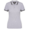 Polo Senhora c\Friso as Riscas-Cinza Oxford/Preto-XS-RAG-Tailors-Fardas-e-Uniformes-Vestuario-Pro