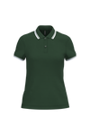 Polo Senhora c\Friso as Riscas-Verde Floresta / Branco-M-RAG-Tailors-Fardas-e-Uniformes-Vestuario-Pro