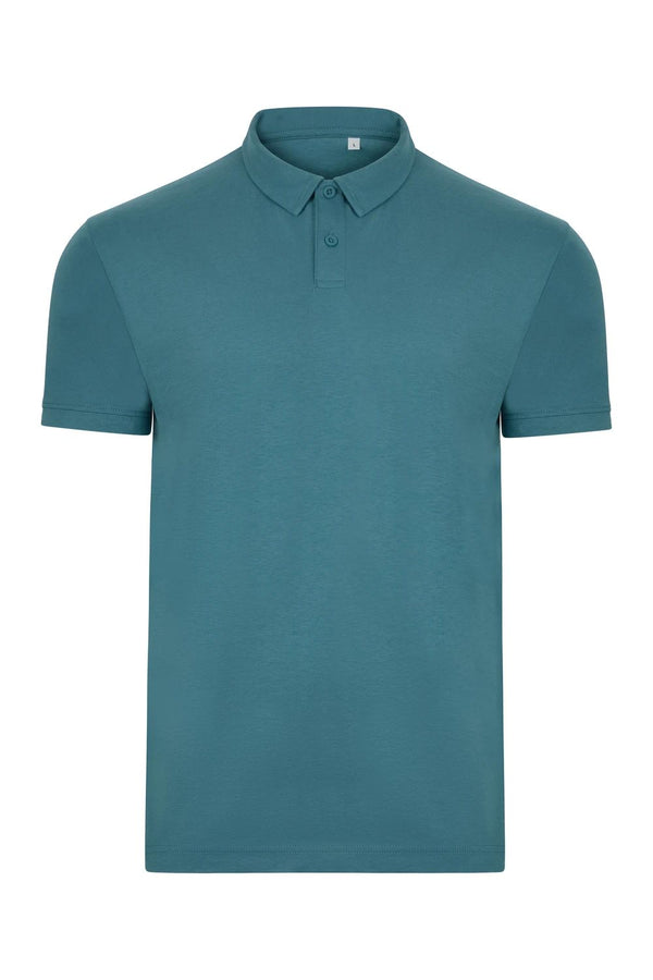 Polo Unissexo de Manga Curta em Algodão Orgânico-Earth Blue - 516-S-RAG-Tailors-Fardas-e-Uniformes-Vestuario-Pro
