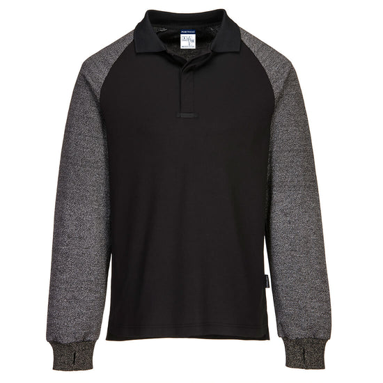 Polo com mangas resistentes a cortes-Preto-S-RAG-Tailors-Fardas-e-Uniformes-Vestuario-Pro