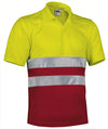 Polo de Alta Visibilidade Adamantina-Amarelo Flor/Vermelho-S-RAG-Tailors-Fardas-e-Uniformes-Vestuario-Pro