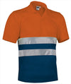 Polo de Alta Visibilidade Adamantina-Laranja Flor/Azul Marinho-S-RAG-Tailors-Fardas-e-Uniformes-Vestuario-Pro