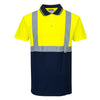 Polo de Alta Visibilidade de Contraste Leve Manga Curta-Amarelo/marinho-XS-RAG-Tailors-Fardas-e-Uniformes-Vestuario-Pro