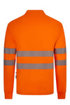 Polo de Alta Visibilidade em Poliéster Reciclado de Manga Comprida com Fitas Refletoras Segmentadas-RAG-Tailors-Fardas-e-Uniformes-Vestuario-Pro