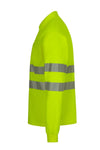 Polo de Alta Visibilidade em Poliéster Reciclado de Manga Comprida com Fitas Refletoras Segmentadas-RAG-Tailors-Fardas-e-Uniformes-Vestuario-Pro