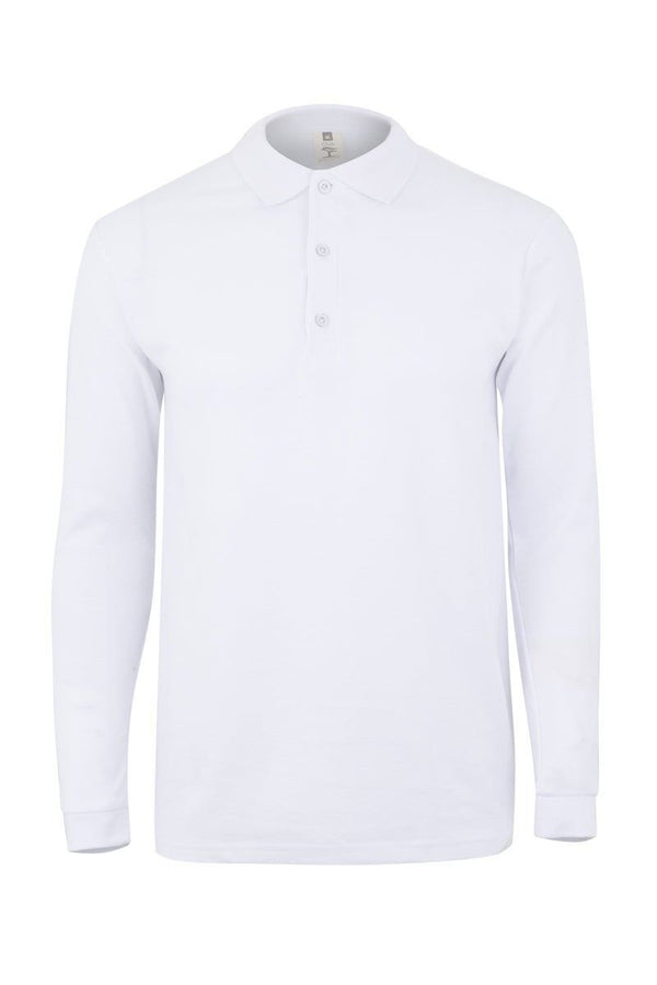 Polo de Manga Comprida Clifton 210-White - 100-S-RAG-Tailors-Fardas-e-Uniformes-Vestuario-Pro