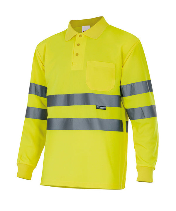 Polo de Manga Comprida de Alta Visibilidade-Amarelo Fluor-XS-RAG-Tailors-Fardas-e-Uniformes-Vestuario-Pro