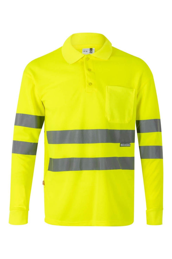 Polo de Manga Comprida de Alta Visibilidade-Amarelo Fluor-XS-RAG-Tailors-Fardas-e-Uniformes-Vestuario-Pro