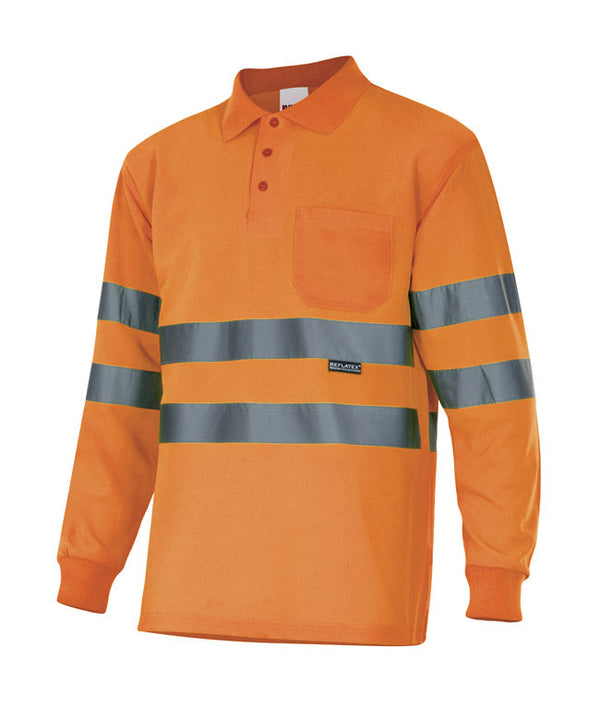Polo de Manga Comprida de Alta Visibilidade-Narnaja Fluor-XS-RAG-Tailors-Fardas-e-Uniformes-Vestuario-Pro