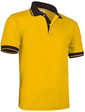 Polo de Manga Curta Bicolor Combi-Amarelo girassol-preto-S-RAG-Tailors-Fardas-e-Uniformes-Vestuario-Pro