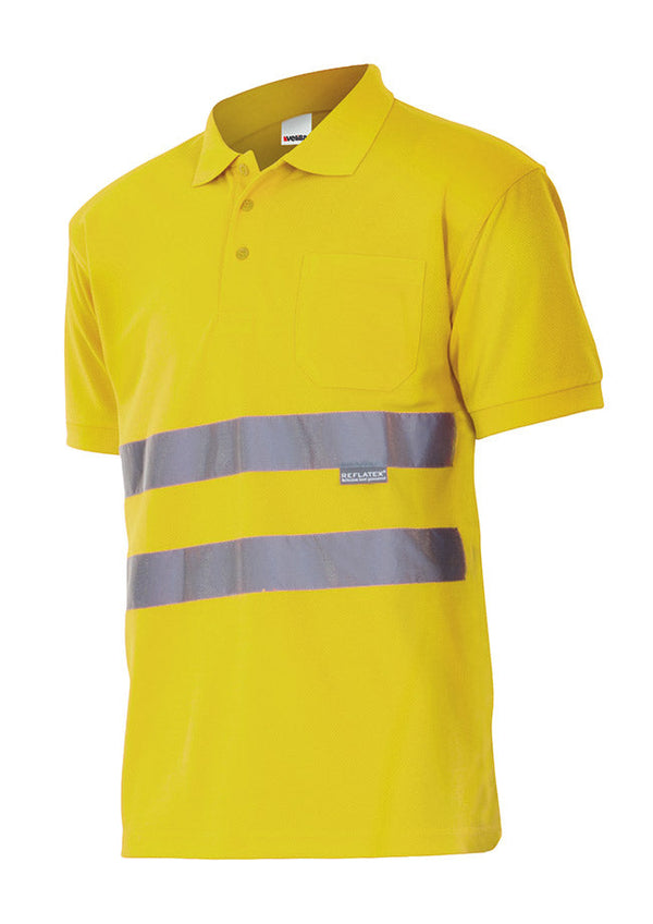 Polo de Manga Curta de Alta Visibilidade-Amarelo Fluor-S-RAG-Tailors-Fardas-e-Uniformes-Vestuario-Pro