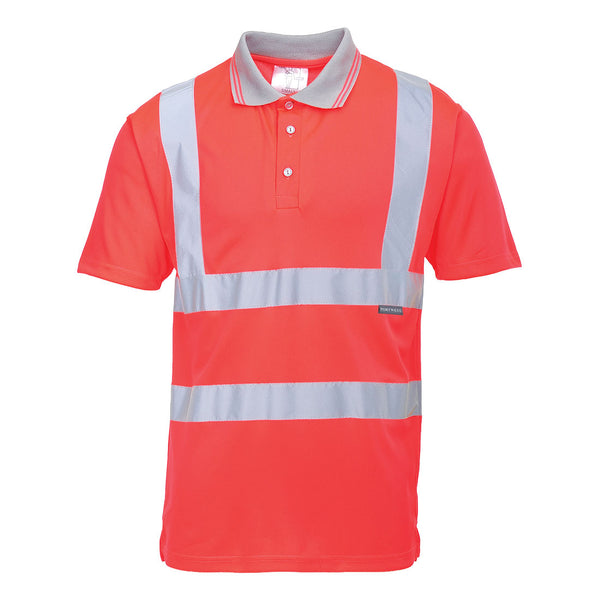 Polo de Manga Curta de Alta Visibilidade-Vermelho-S-RAG-Tailors-Fardas-e-Uniformes-Vestuario-Pro