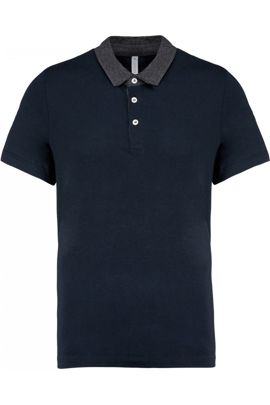Polo de homem jersey bicolor-Azul Marinho / Dark grey heather-S-RAG-Tailors-Fardas-e-Uniformes-Vestuario-Pro
