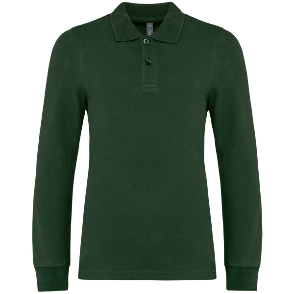 Polo de manga comprida de criança-Verde Floresta-12/14 Y (12/14 ans)-RAG-Tailors-Fardas-e-Uniformes-Vestuario-Pro