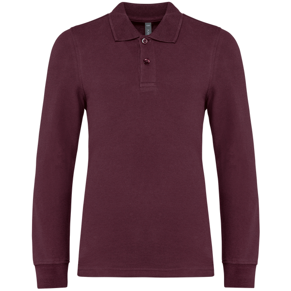 Polo de manga comprida de criança-Vinho-8/10 Y (8/10 ans)-RAG-Tailors-Fardas-e-Uniformes-Vestuario-Pro