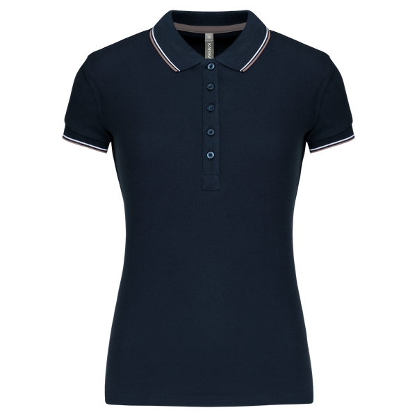 Polo de senhora manga curta-Navy / Light Grey / White-XS-RAG-Tailors-Fardas-e-Uniformes-Vestuario-Pro