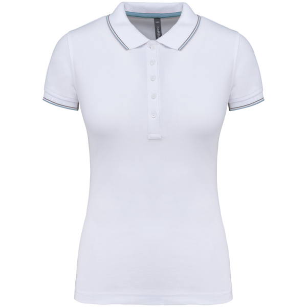 Polo de senhora manga curta-White / Sky Blue / Light Grey-XS-RAG-Tailors-Fardas-e-Uniformes-Vestuario-Pro