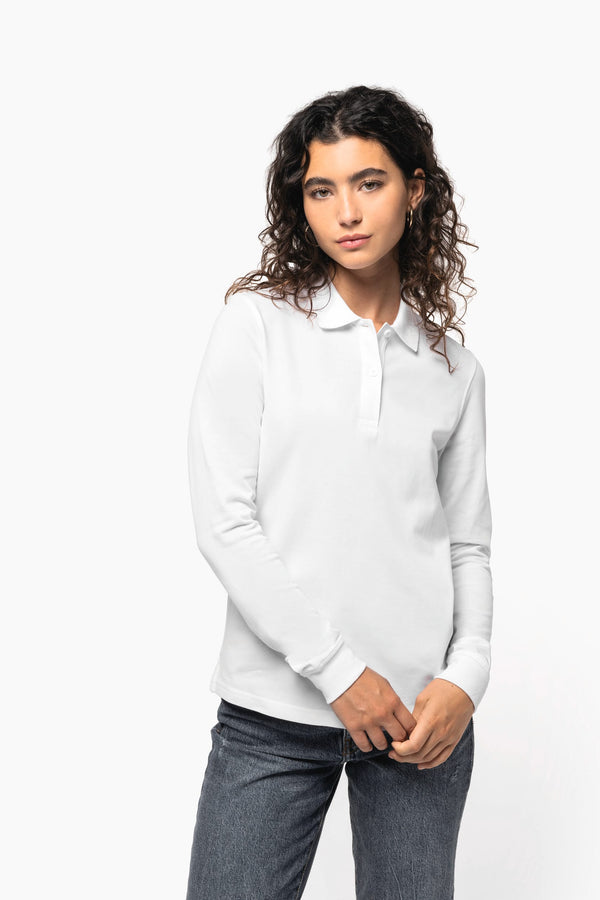 Polo em Malha Piqué Manga Comprida Bio de Senhora